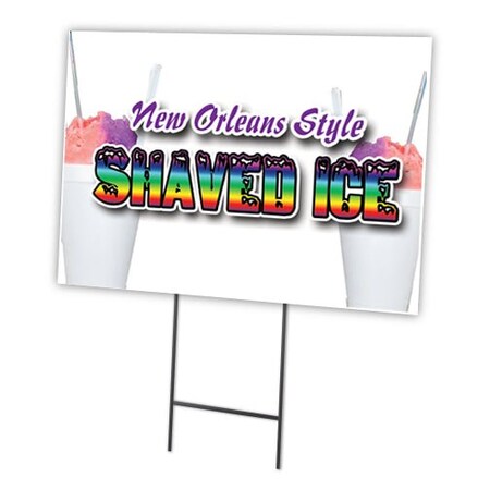 Signmission New Orleans Style Shav Yard & Stake outdoor plastic coroplast window, C-1216-New Orleans Style Shav C-1216-DS-New Orleans Style Shav